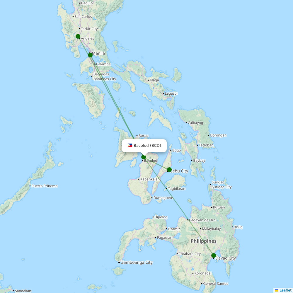 Silay International Airport destination map