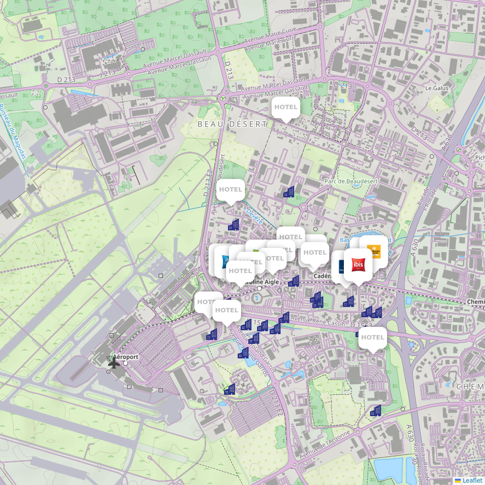 Bordeaux–Mérignac Airport (BOD) hotels | Airport Information