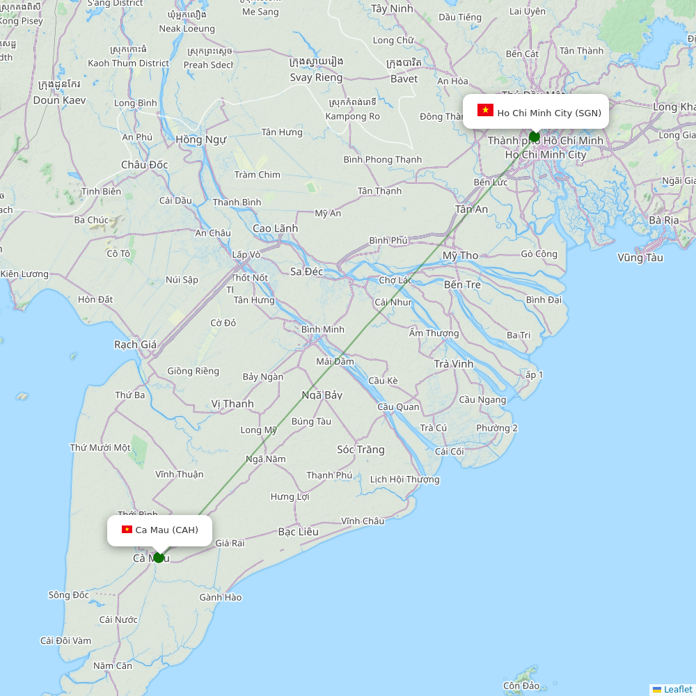 Ca Mau destination map