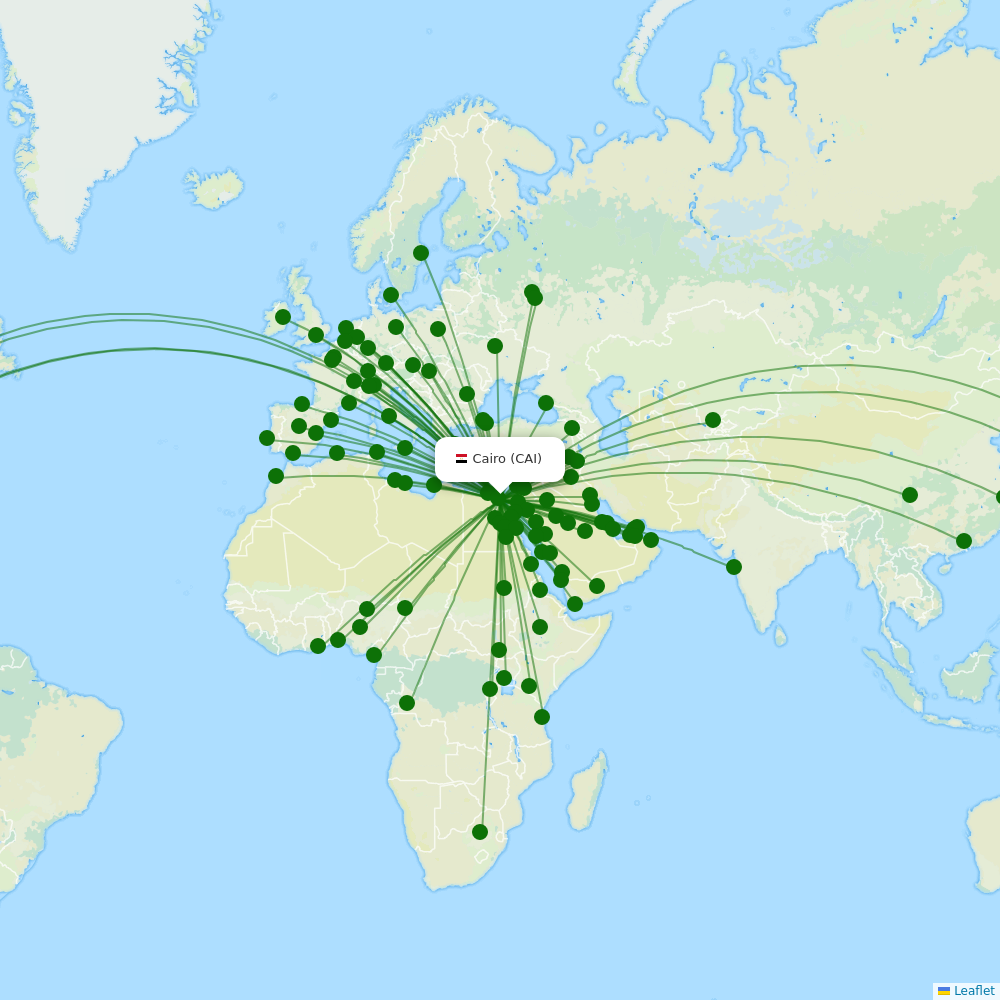 Route map over CAI airport