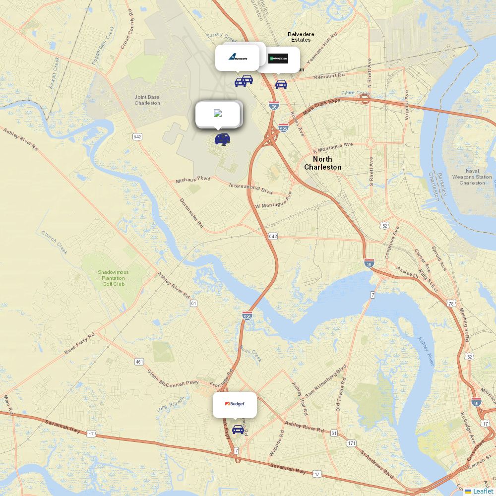Car rentals at Charleston Afb International (CHS) Airport Information
