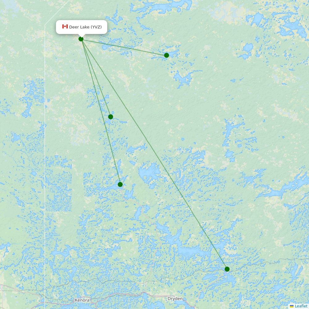 Route map over CJA airport