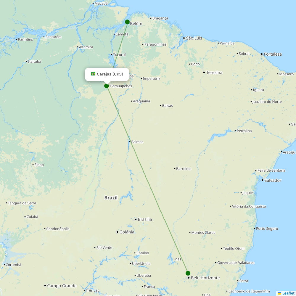Carajas destination map