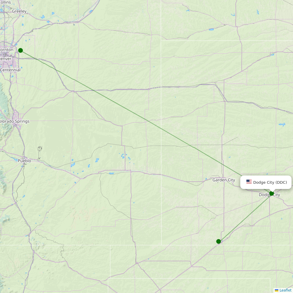 Dodge City Regional Airport destination map