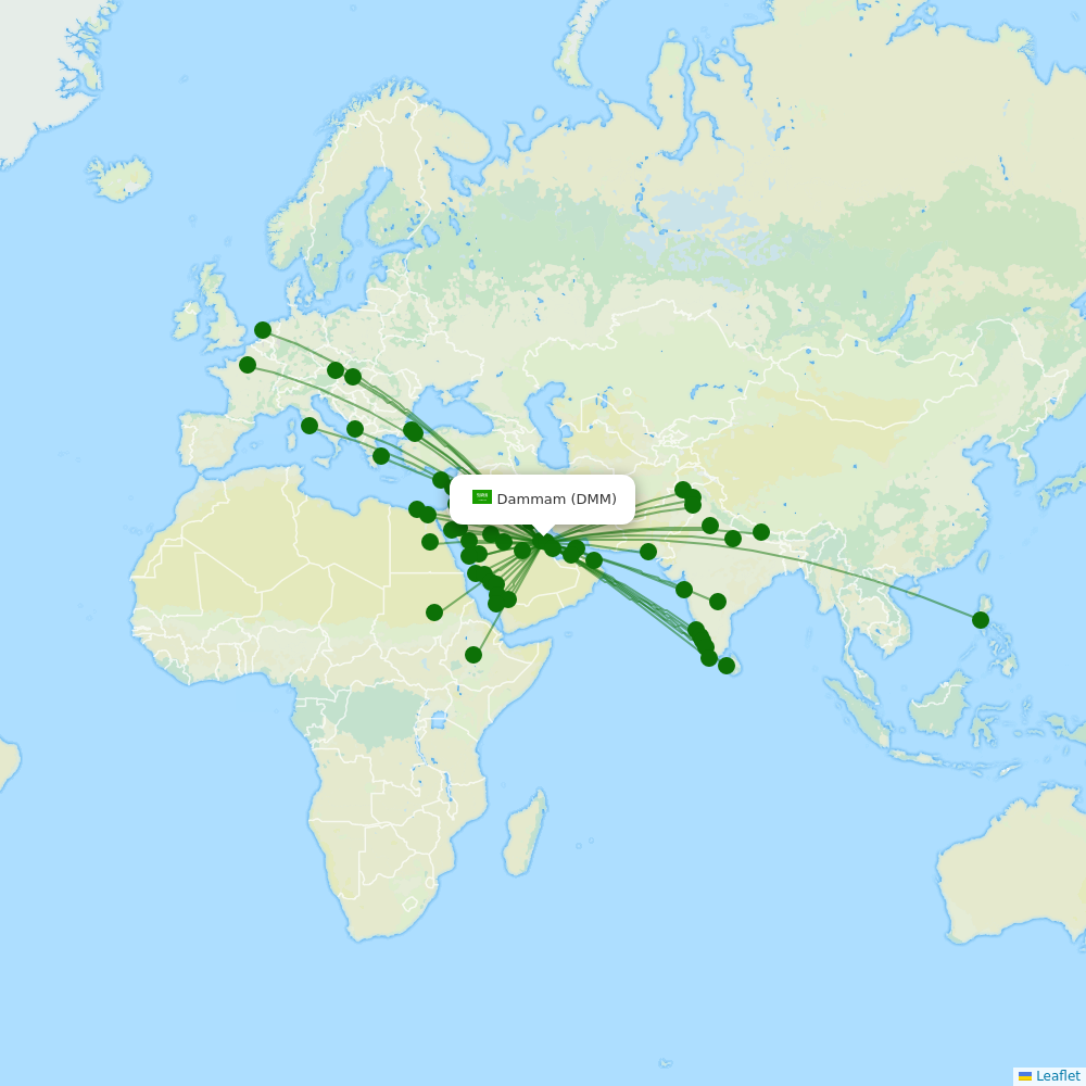 King Fahd International destination map