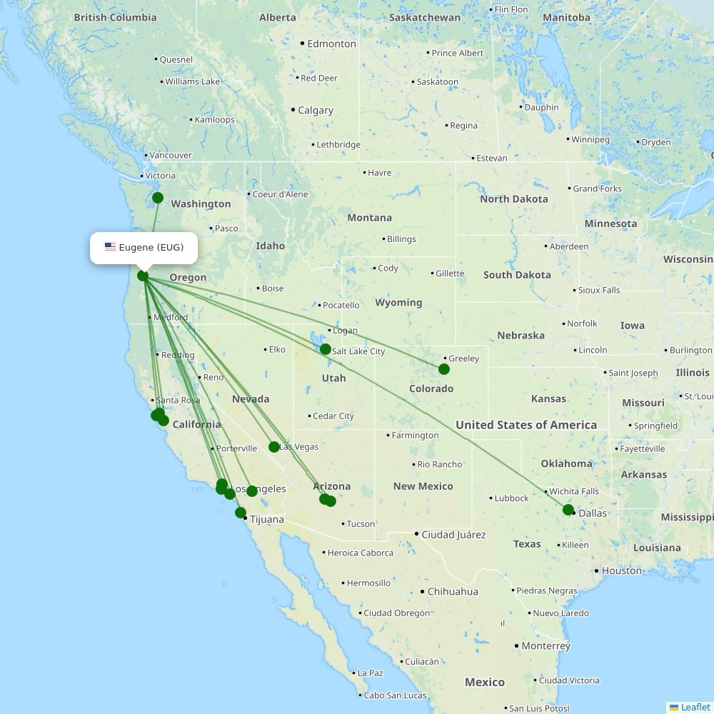 Mahlon Sweet Fld destination map