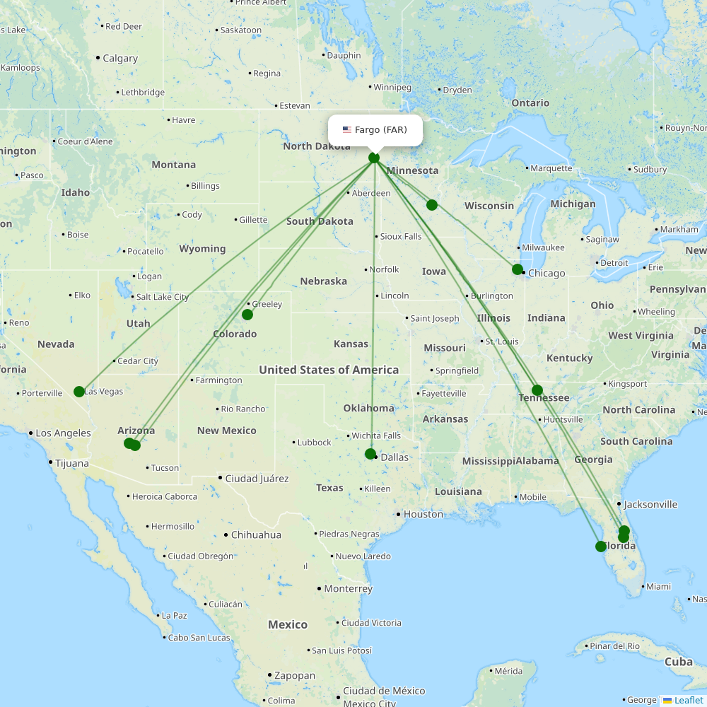 Route map over FAR airport