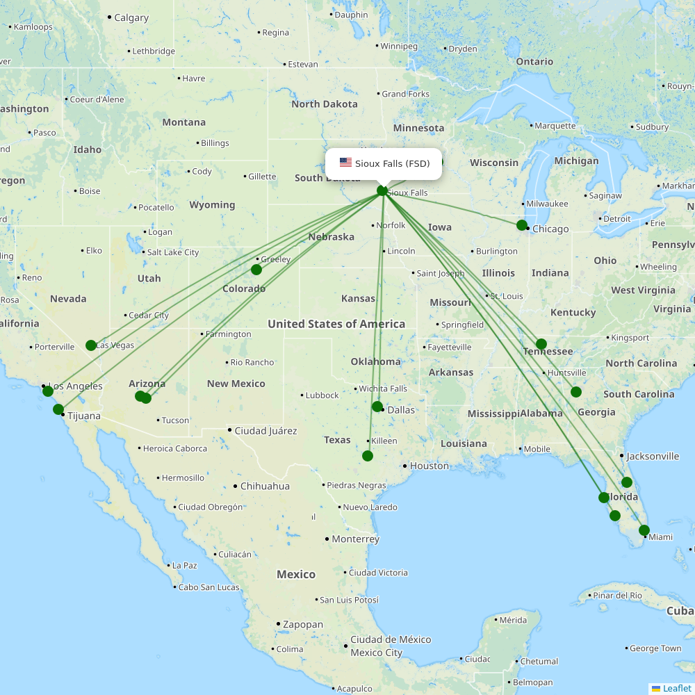 Sioux Falls destination map