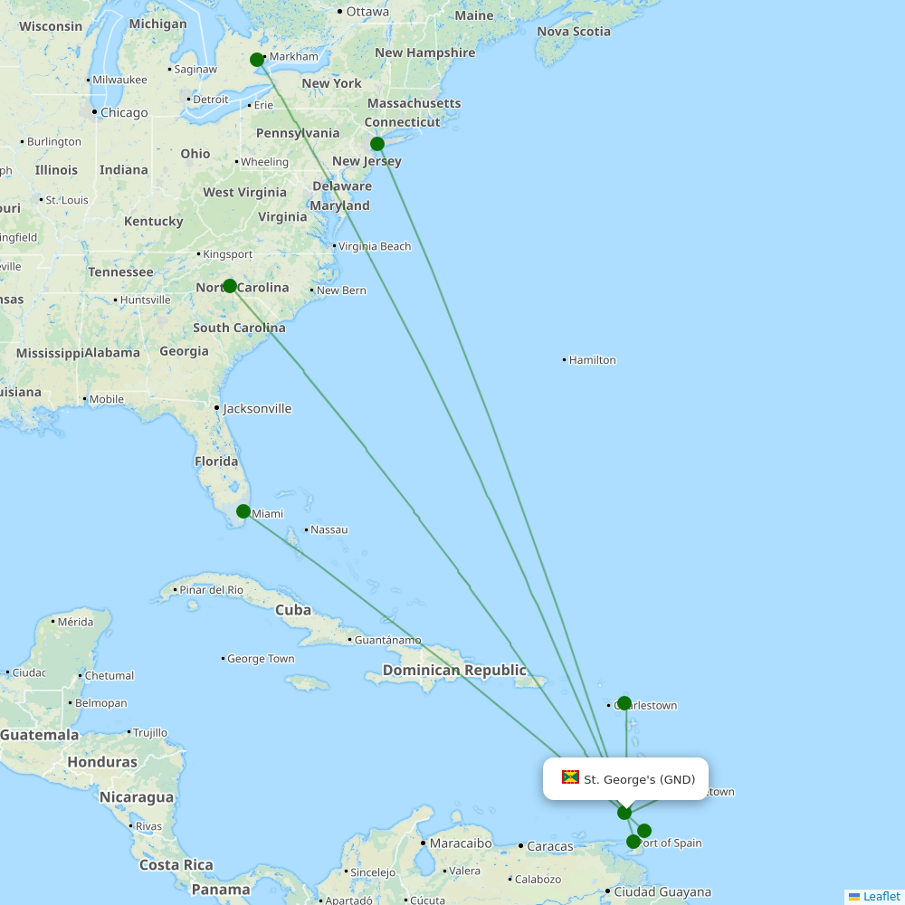 Grenada destination map