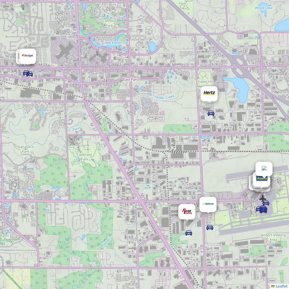 Car rentals at Gerald R Ford International (GRR) Airport Information
