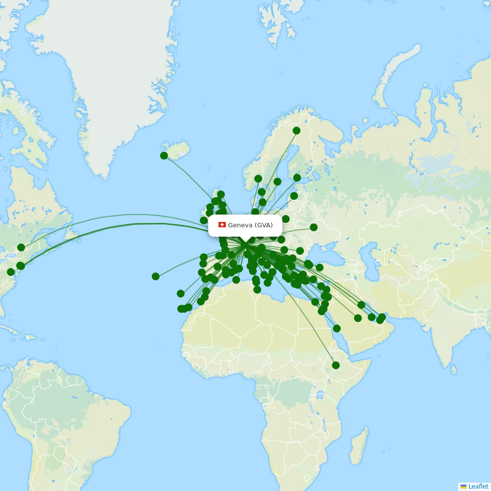 Geneva Airport destination map