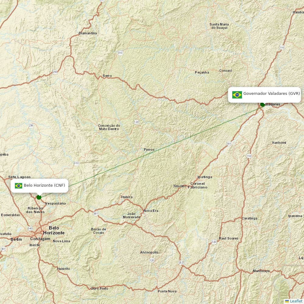 Governador Valadares Airport information, flights and status Airport Information