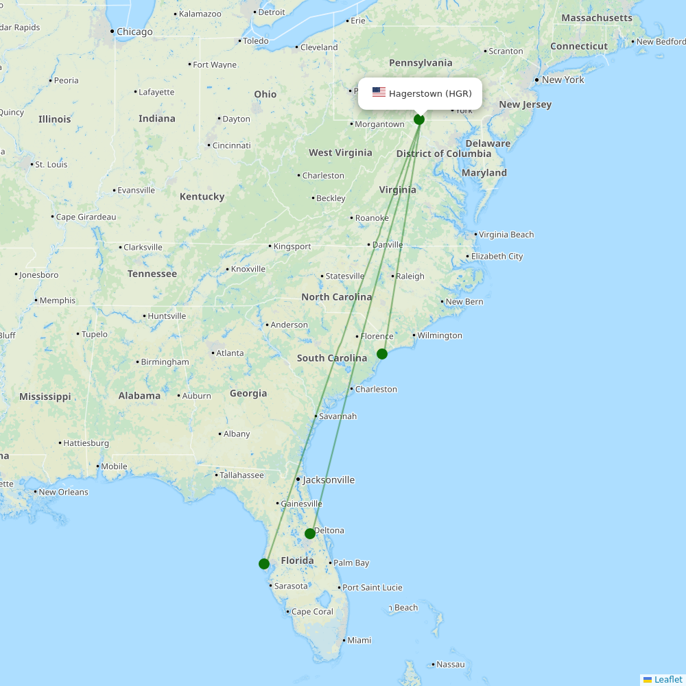 Hagerstown Regional Richard A Henson Field destination map