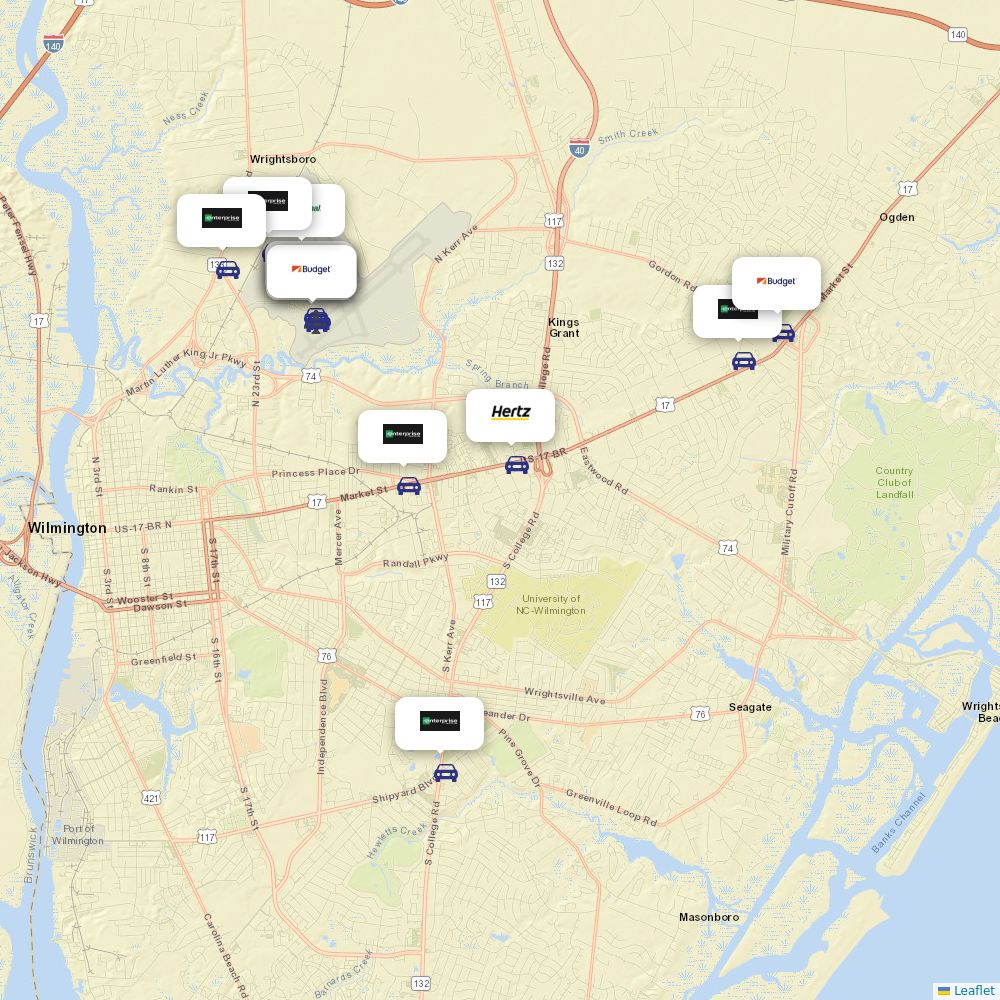 Car rentals at Wilmington International (ILM) Airport Information