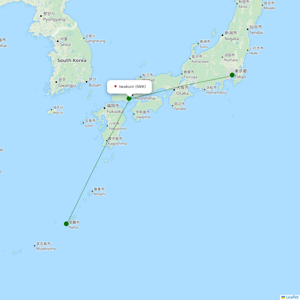 Route map over IWK airport