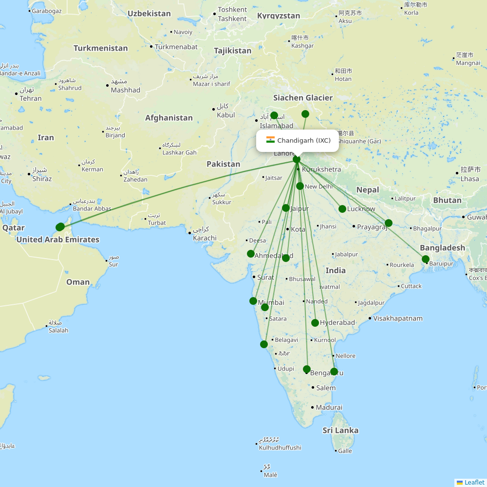 Chandigarh destination map