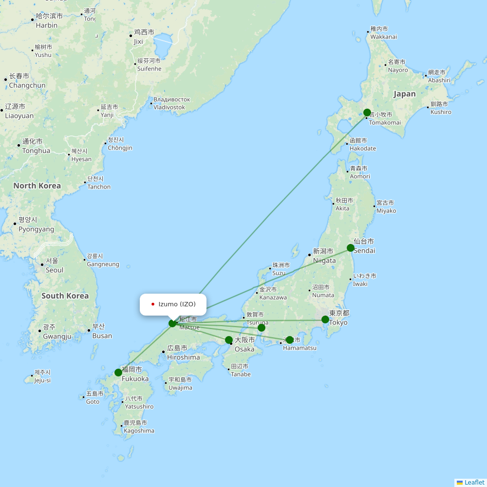 Izumo destination map