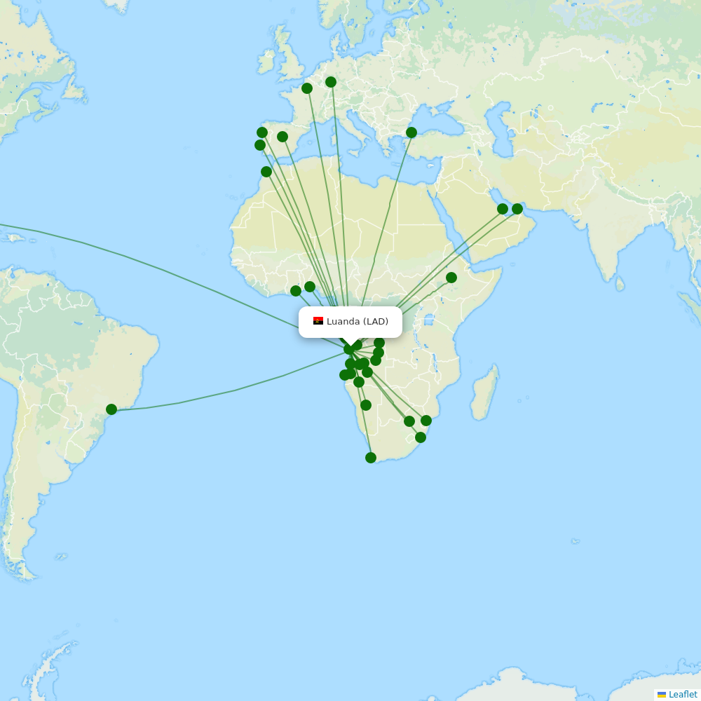 Luanda 4 De Fevereiro destination map