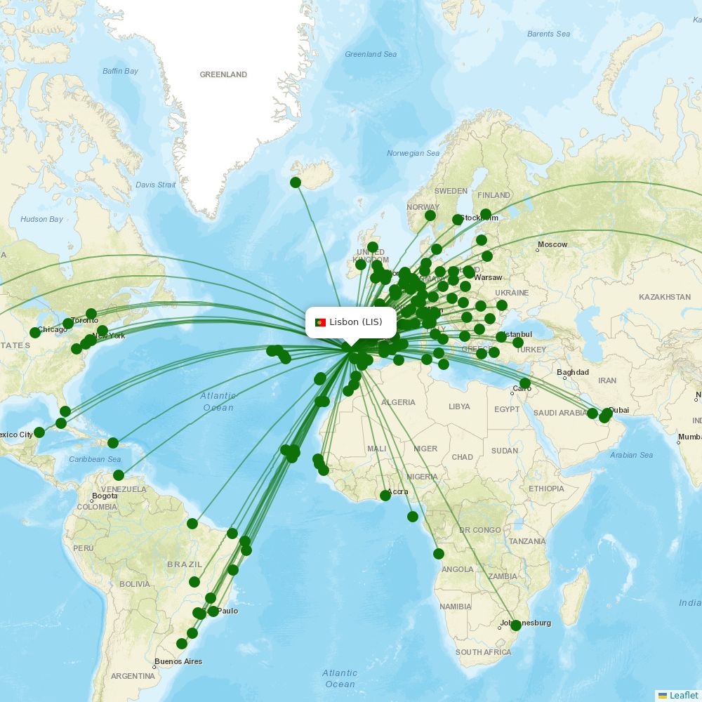 Scheduled Flights From Lisbon Airport Information