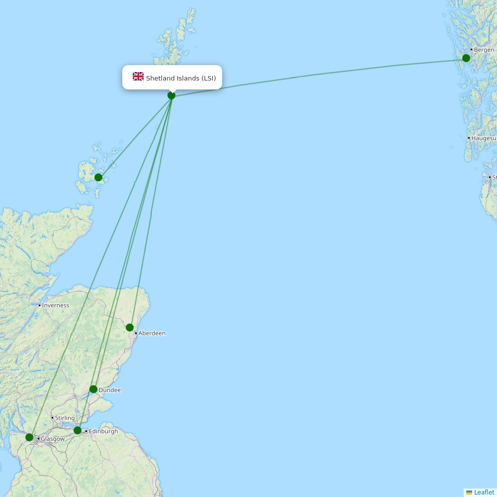 Route map over LSI airport