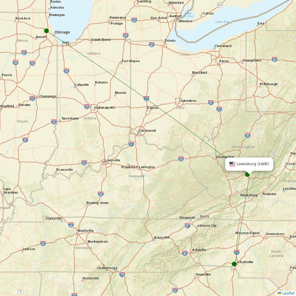 Greenbrier Valley Airport information, flights and status Airport