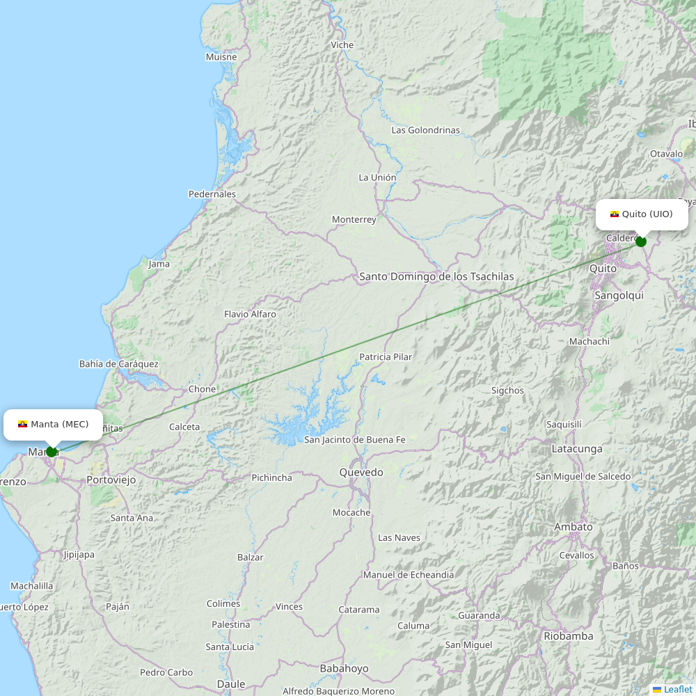 Eloy Alfaro International destination map