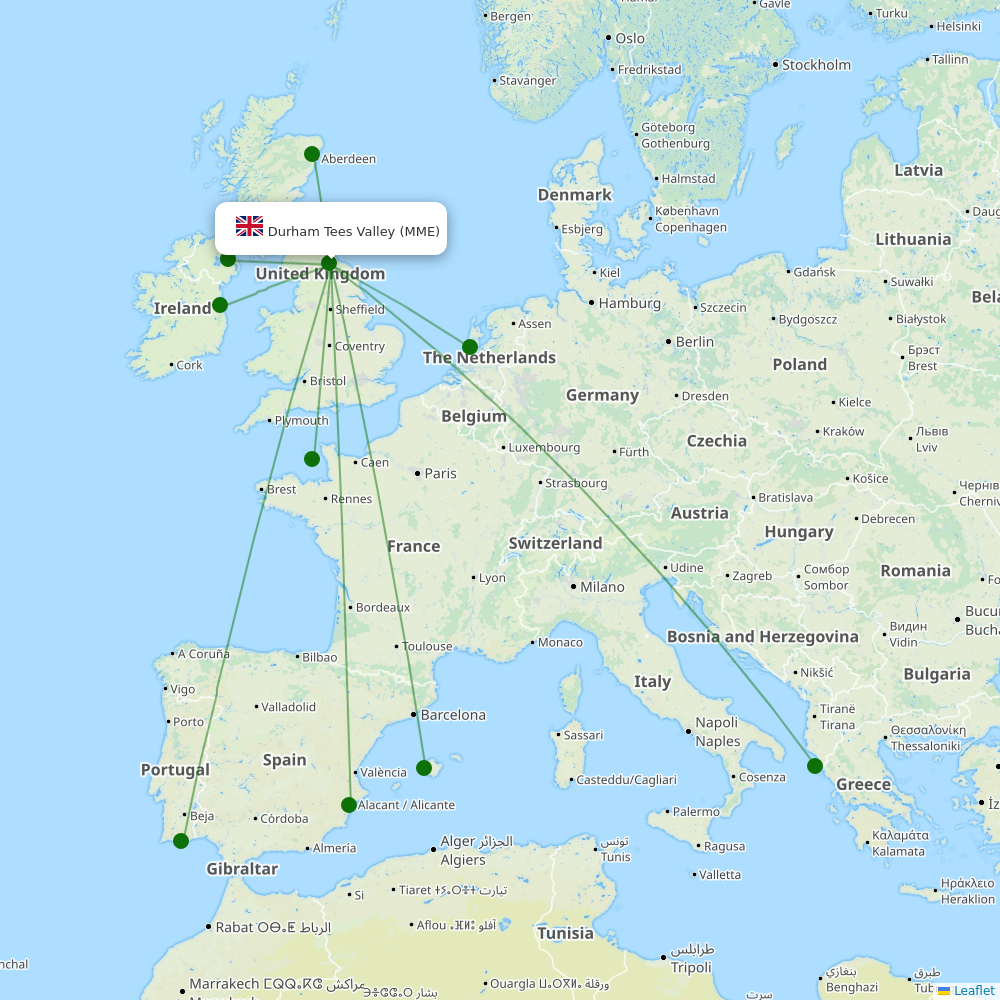 Teesside destination map