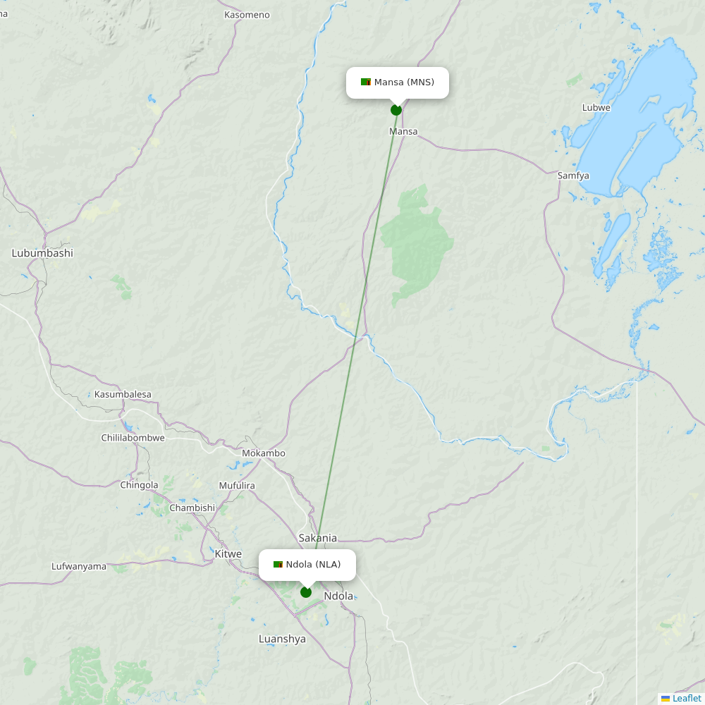 Route map over MNS airport