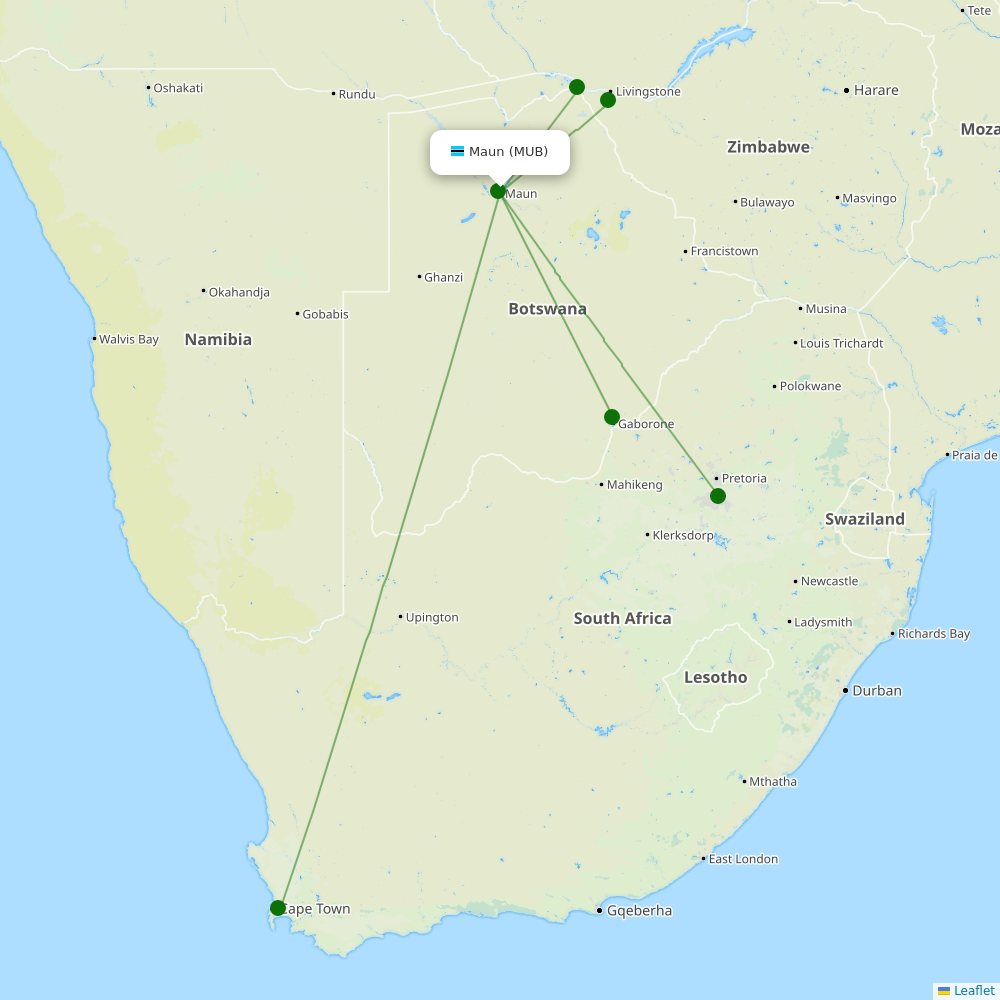 Maun destination map