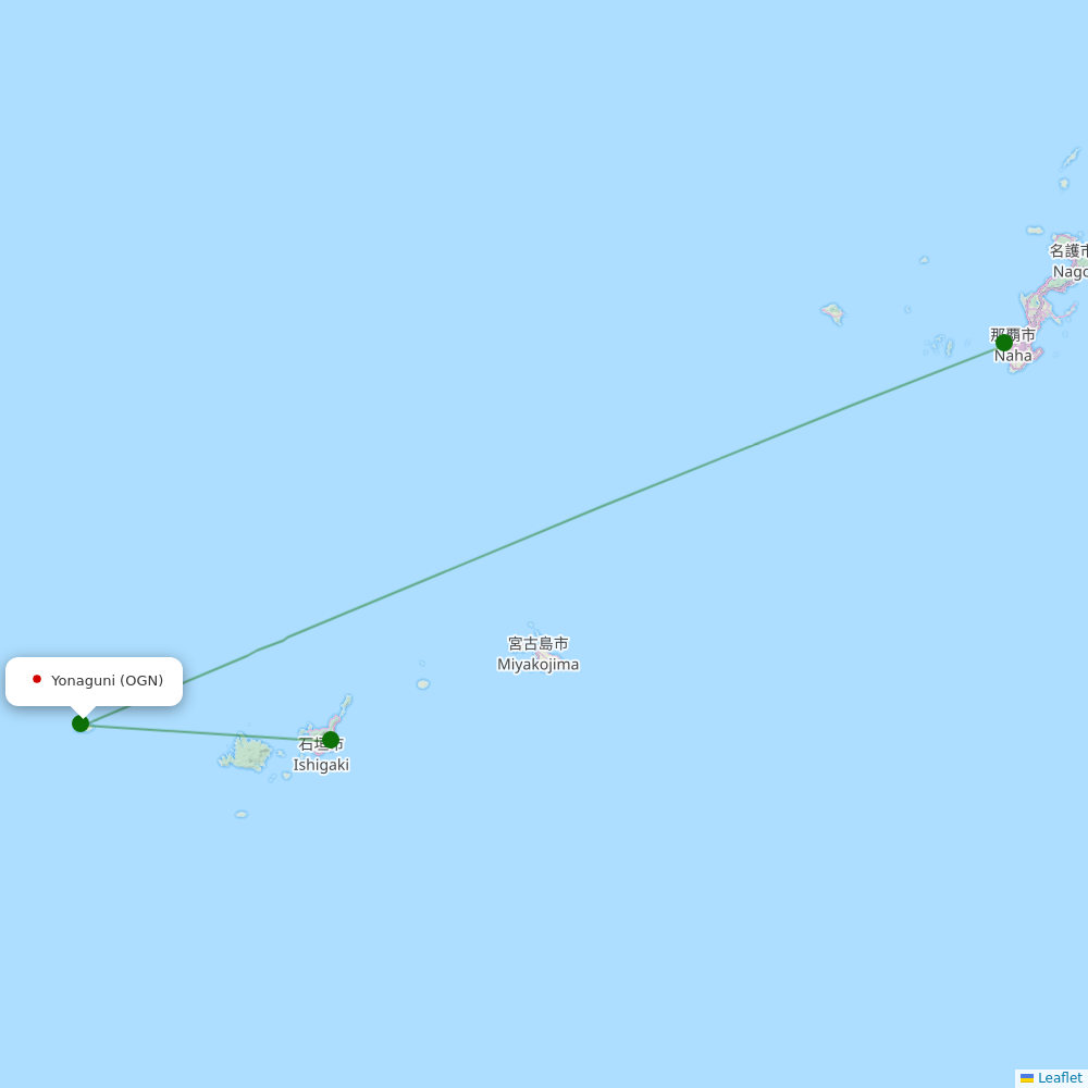 Route map Yonaguni  OGN airport