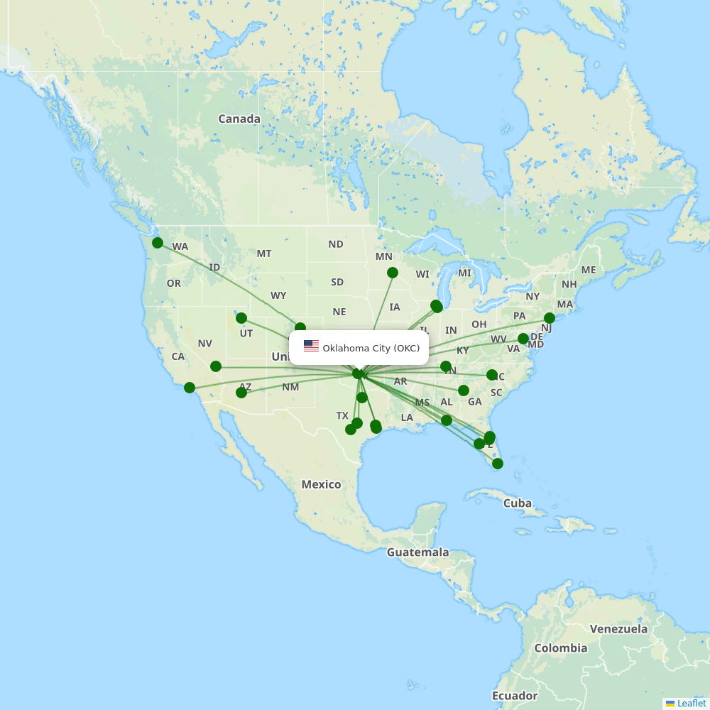 Will Rogers World destination map