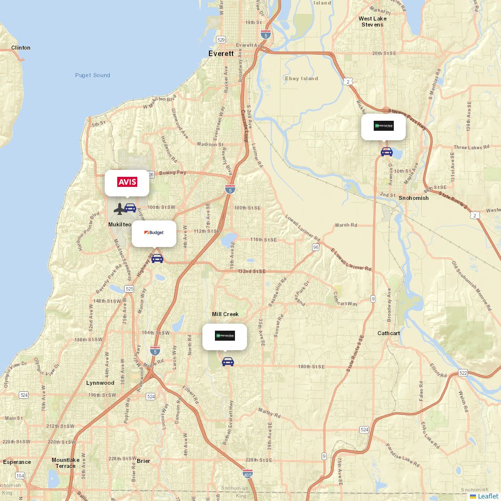 Car rentals at Snohomish Co (PAE) Airport Information