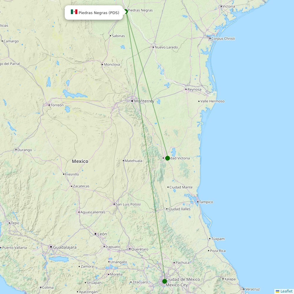 Route map over PDS airport