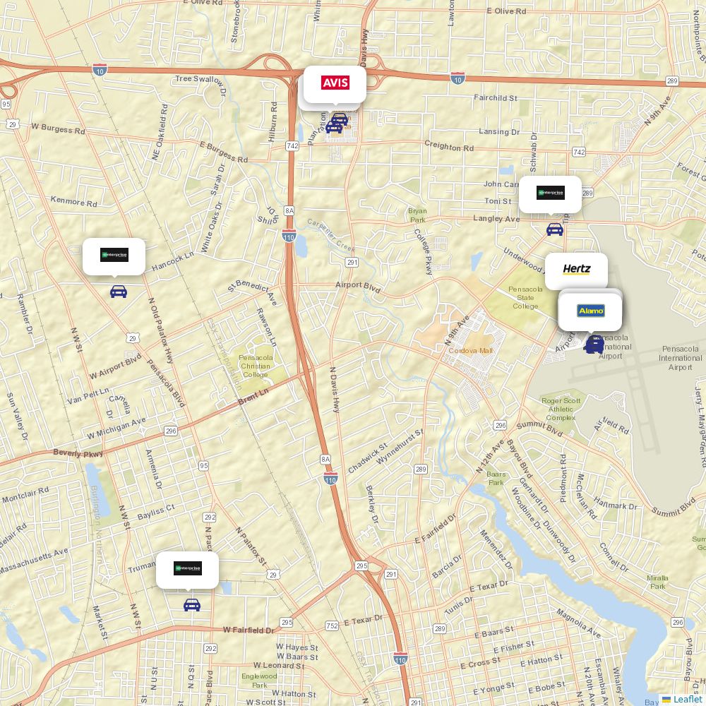 Car rentals at Pensacola Rgnl (PNS) Airport Information