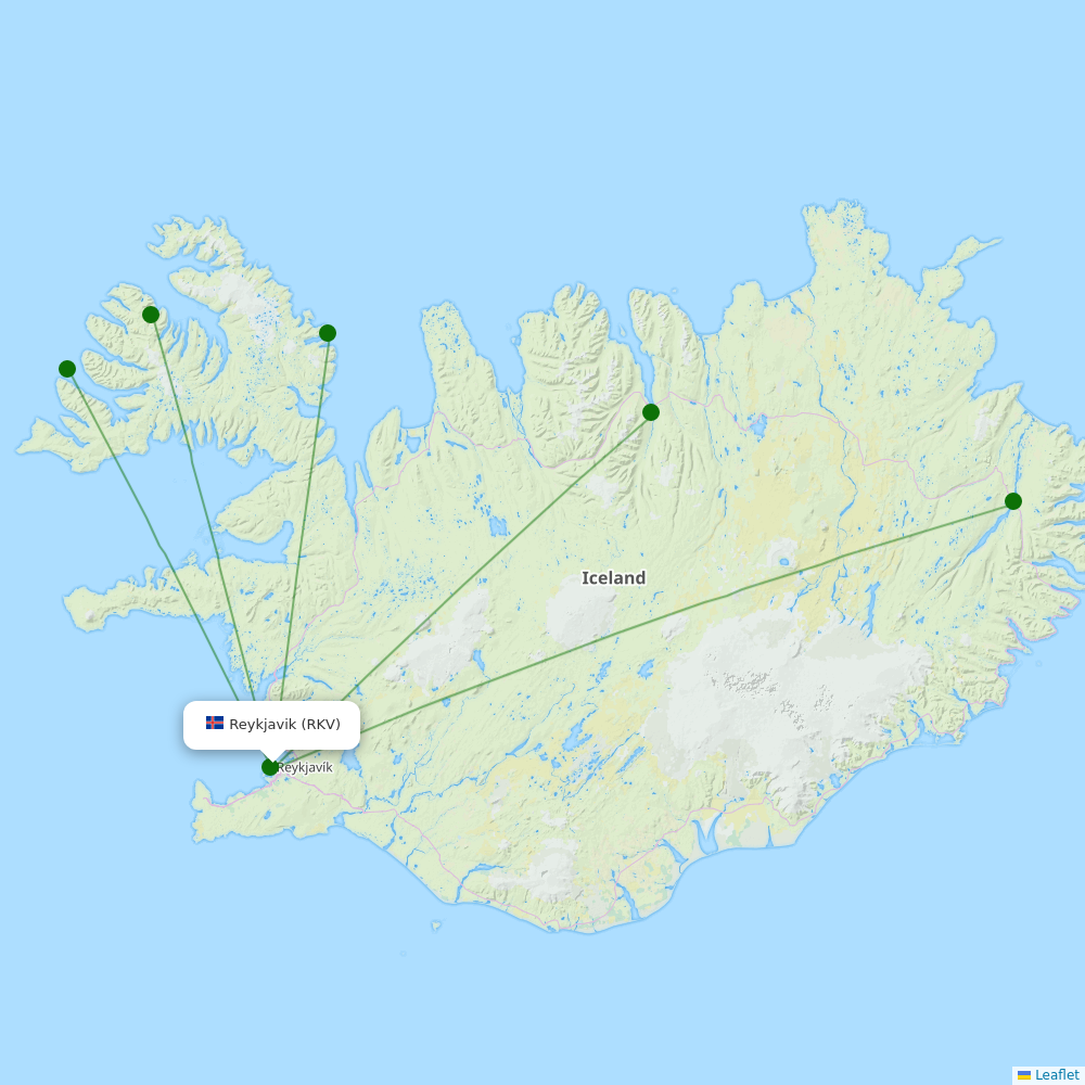 Reykjavik destination map