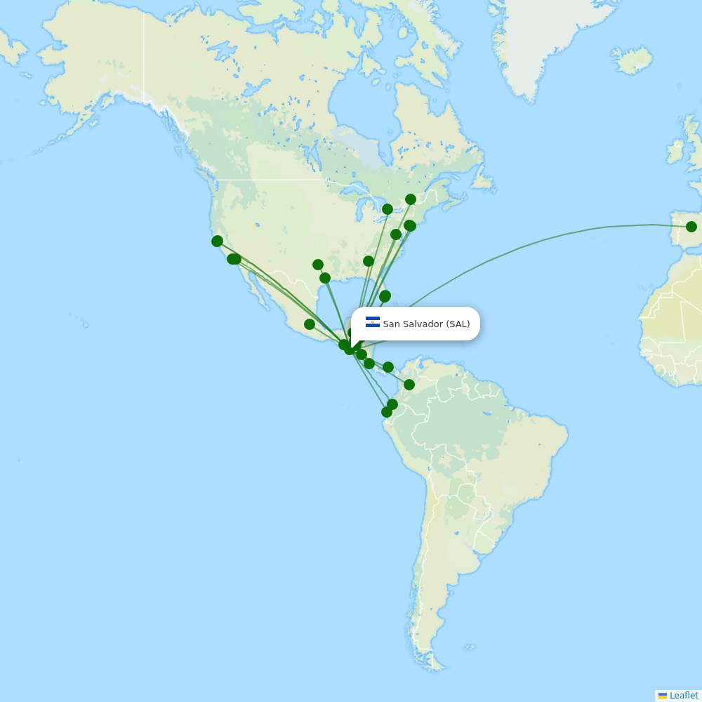 Route map over SAL airport