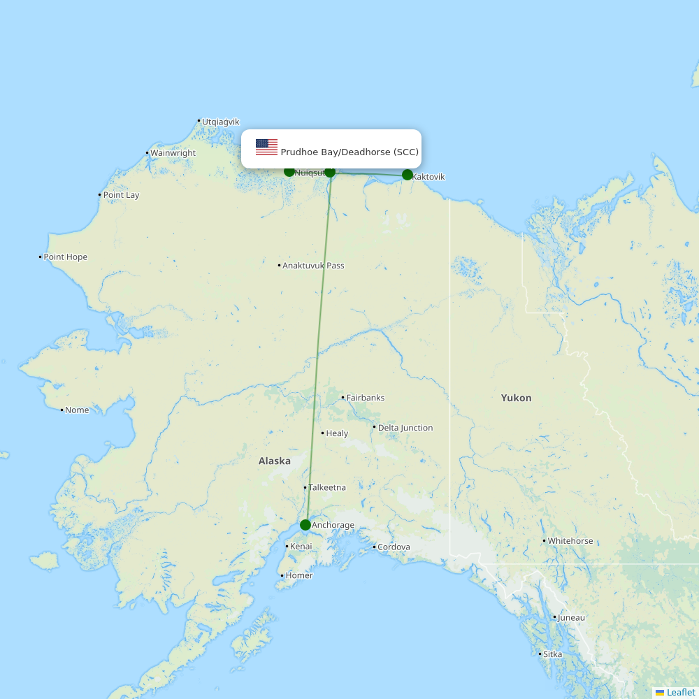 Route map over SCC airport