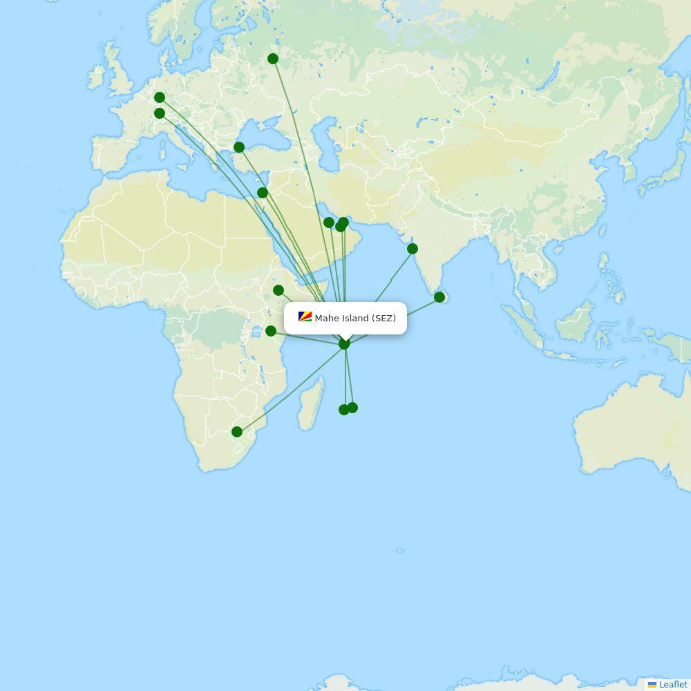 Route map over SEZ airport