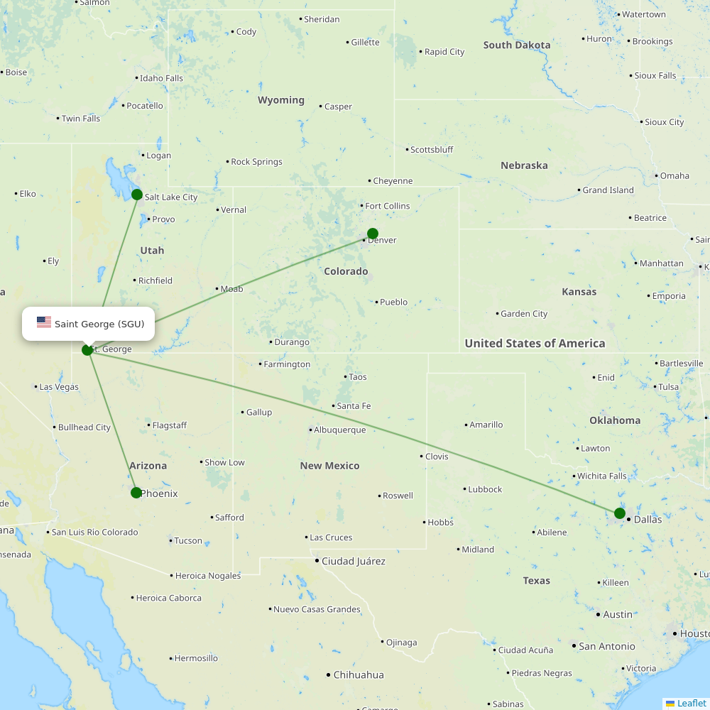 Route map over SGU airport