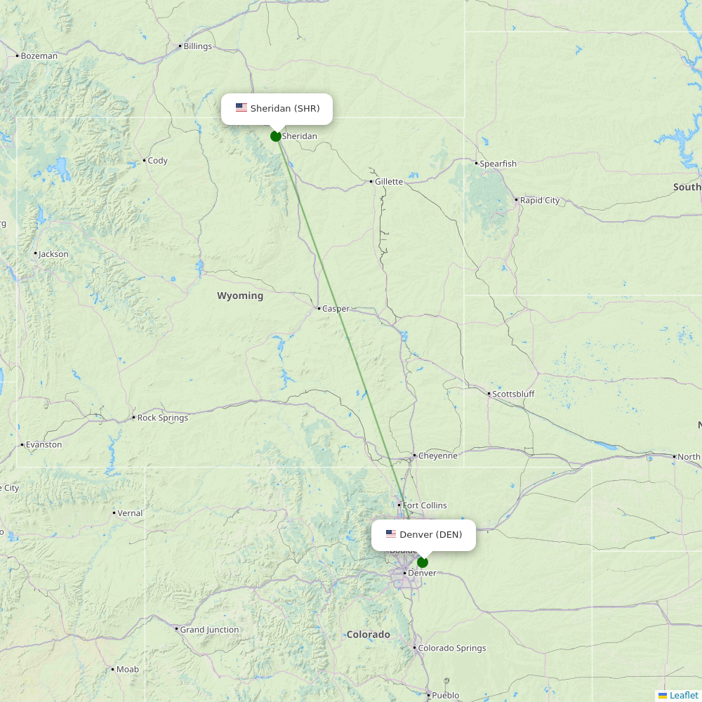 Route map over SHR airport