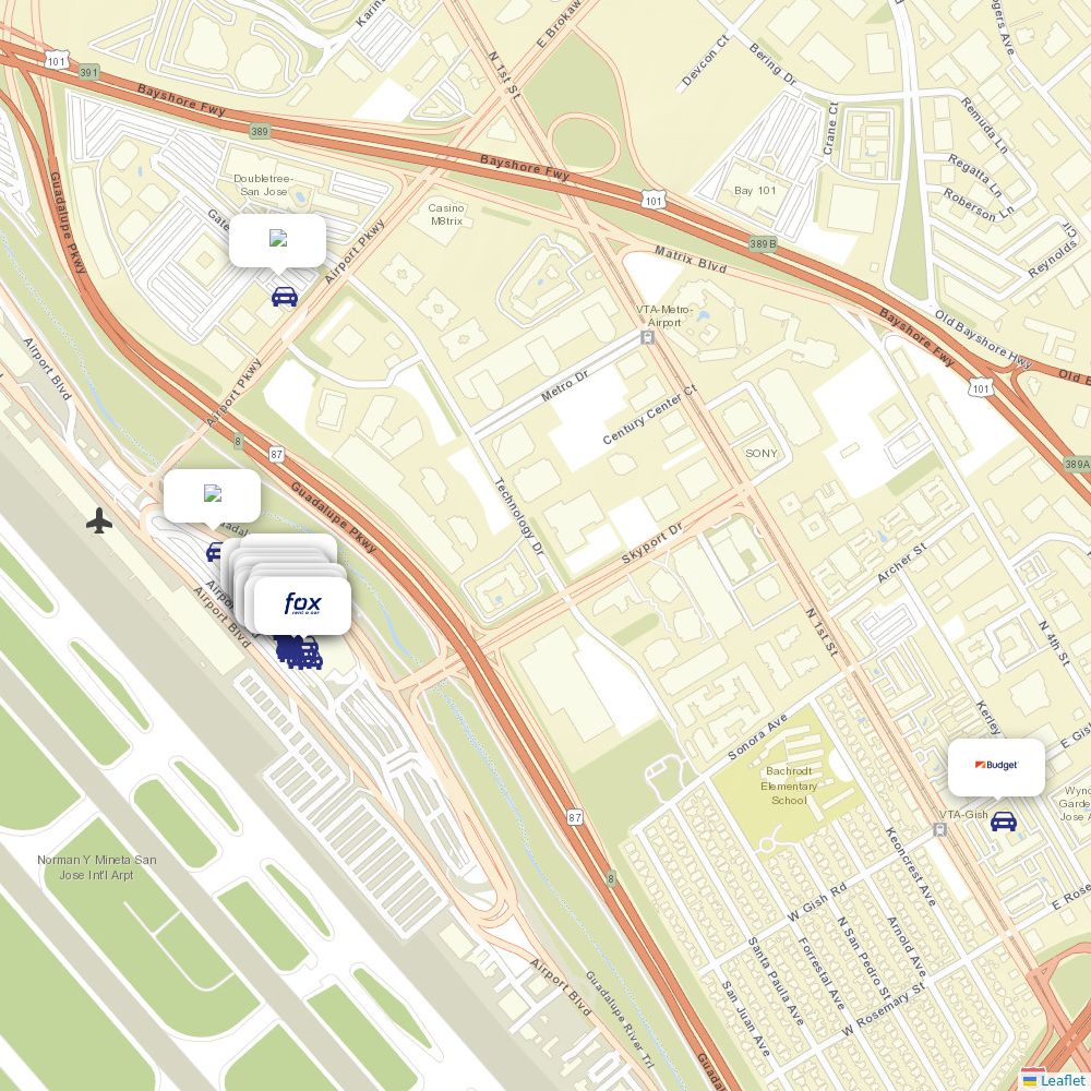 Car rentals at Norman Y San Jose International (SJC) Airport Information