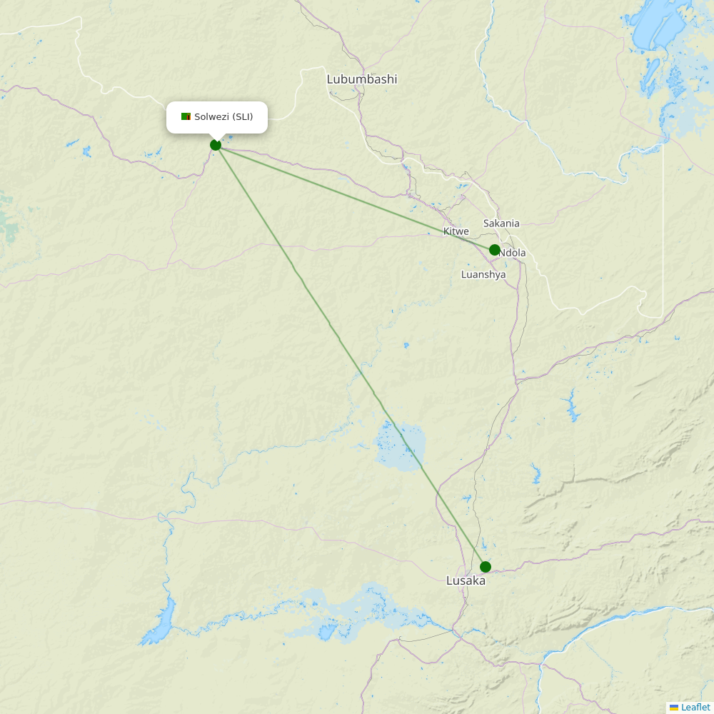 Route map over SLI airport