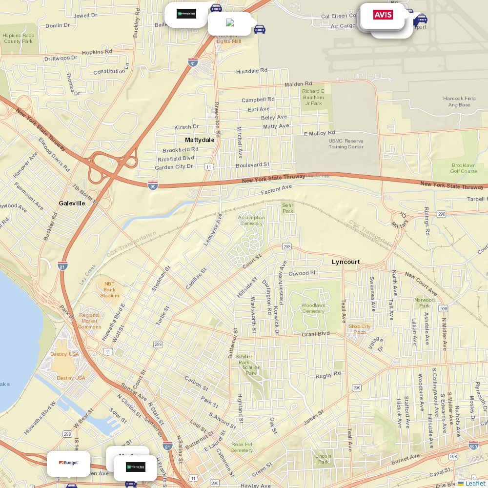 Car rentals at Syracuse Hancock International (SYR) Airport Information