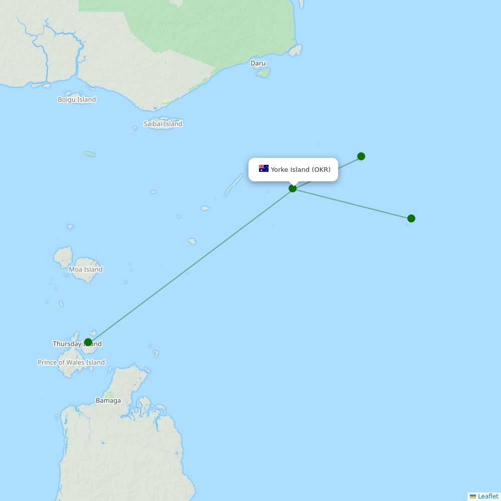 Warraber Island Airport destination map