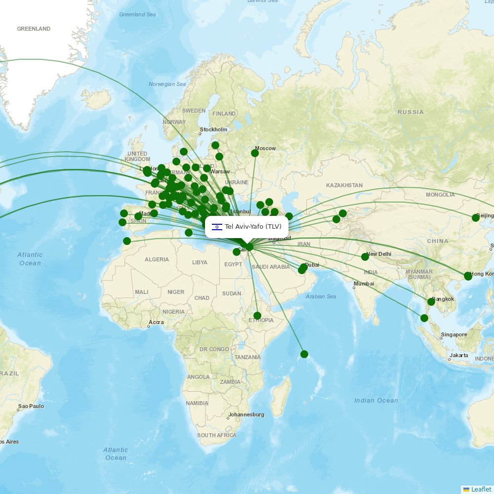 Tel Aviv Yafo Destinations 105 Routes 2024 Airport Information