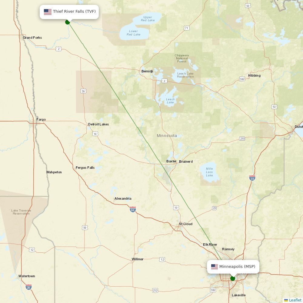 Thief River Falls (TVF) arrivals today Airport Information