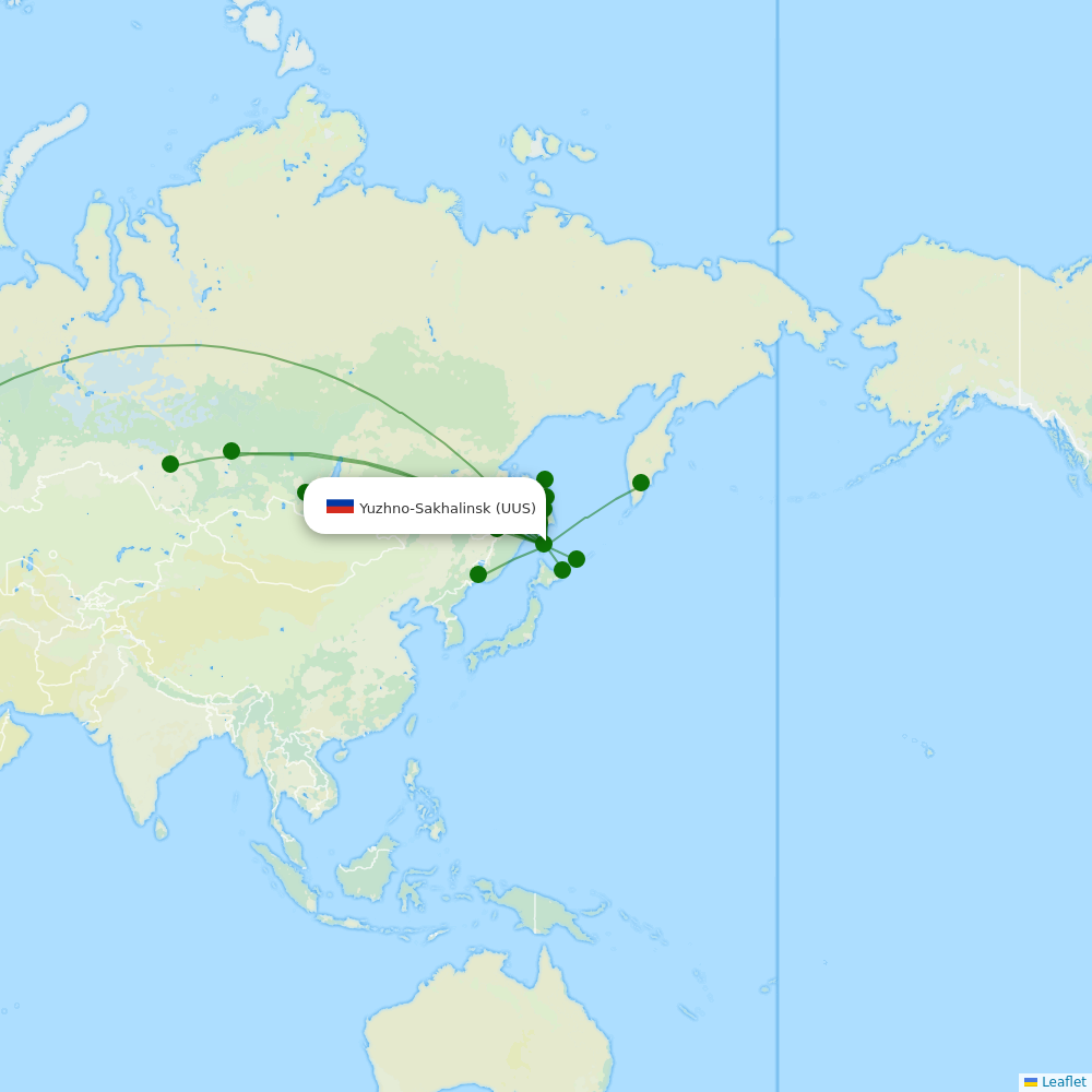 Route map over UUS airport