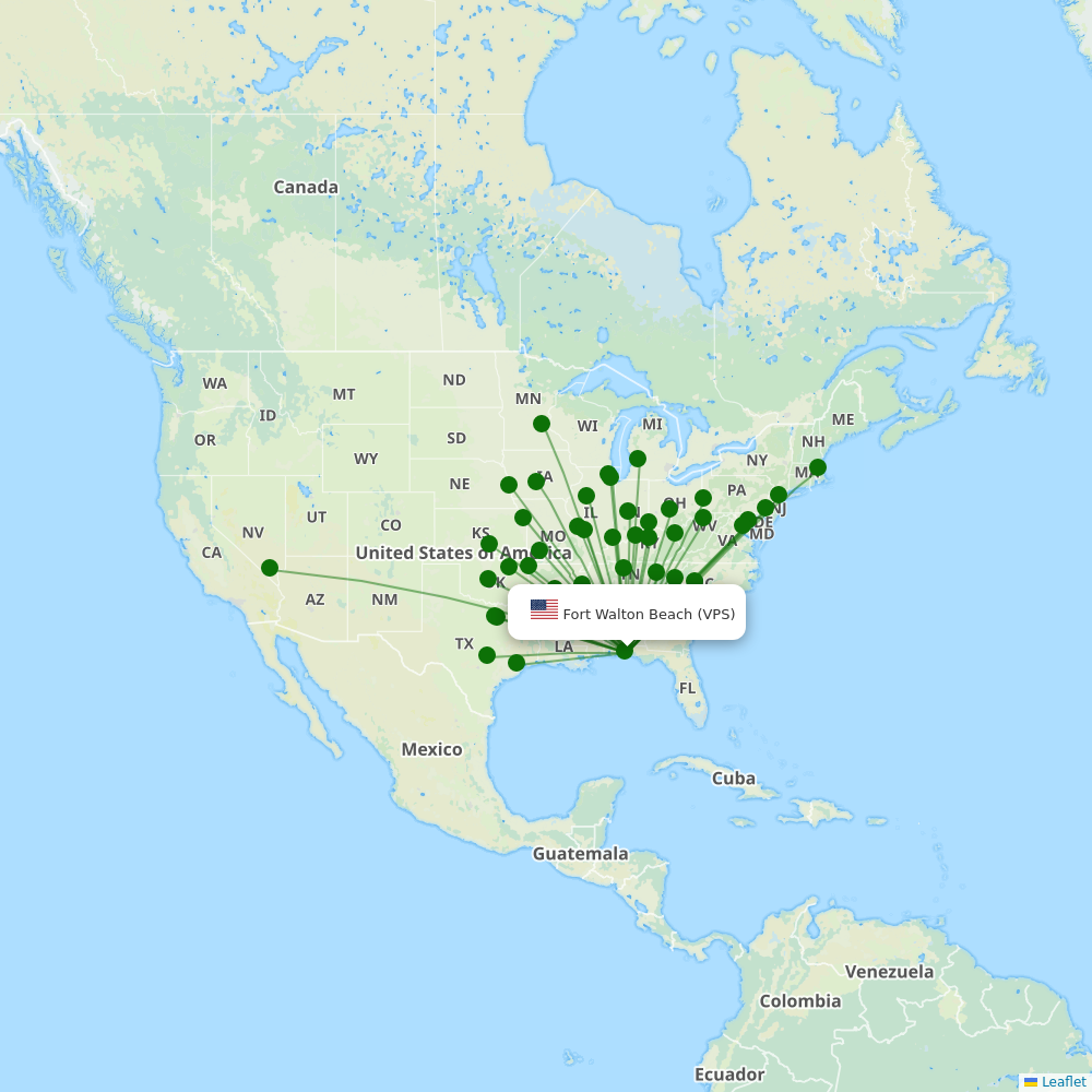 Route map over VPS airport