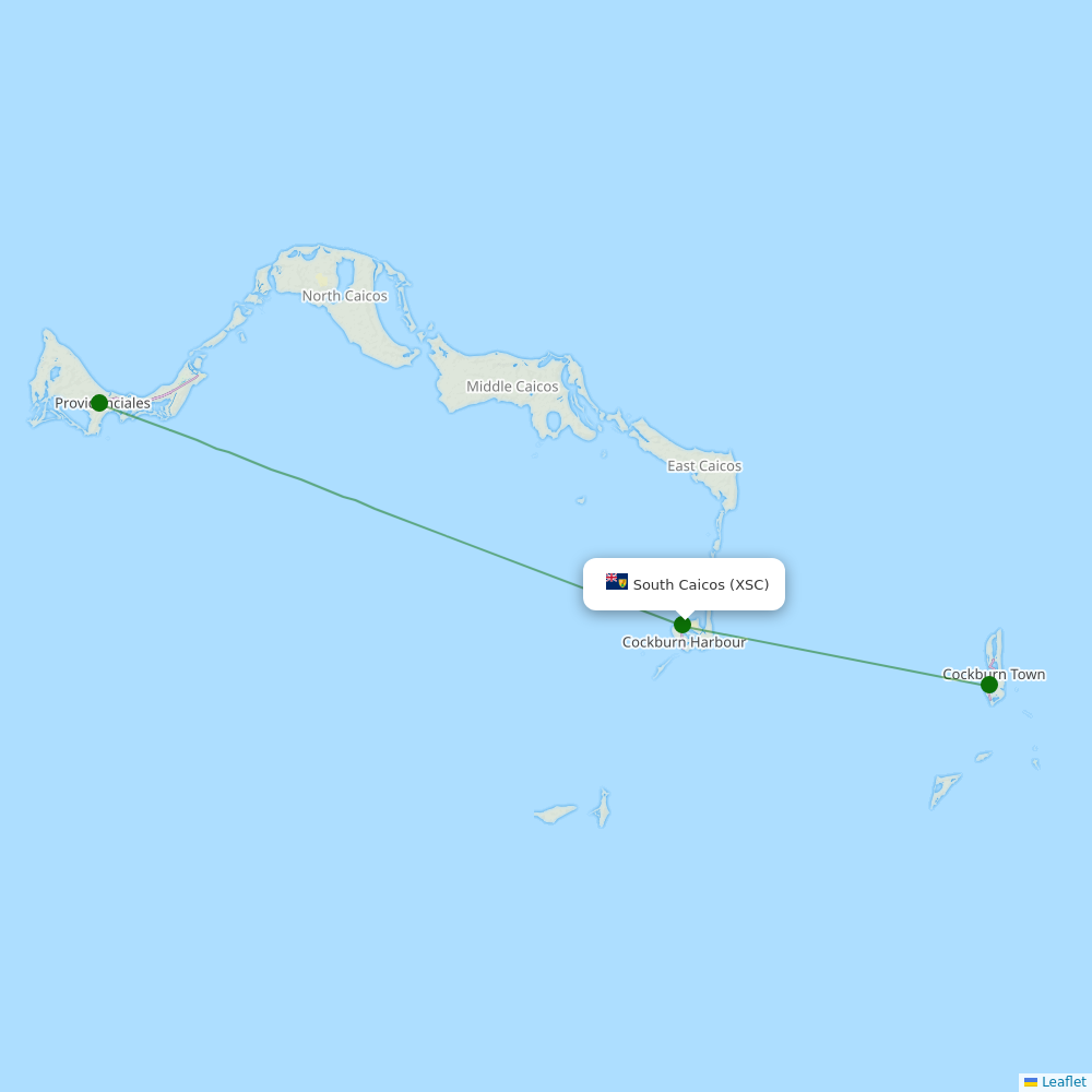 Route map over XSC airport