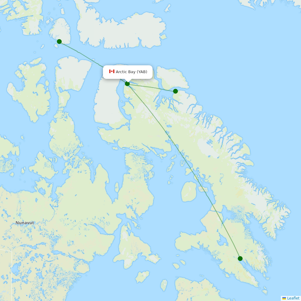 Route map Arctic Bay  YAB airport